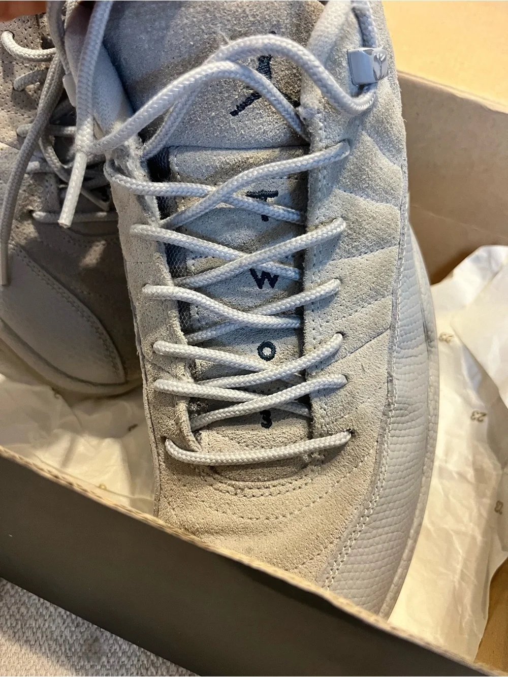 Air Jordan 12 Retro Wolf Grey Low-Top Sneakers